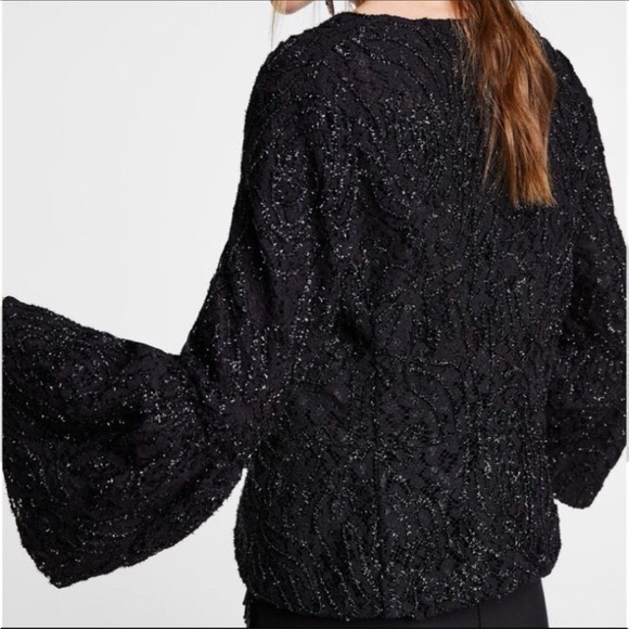 Zara Beaded Lace Blazer Jacket - Picture 4 of 8